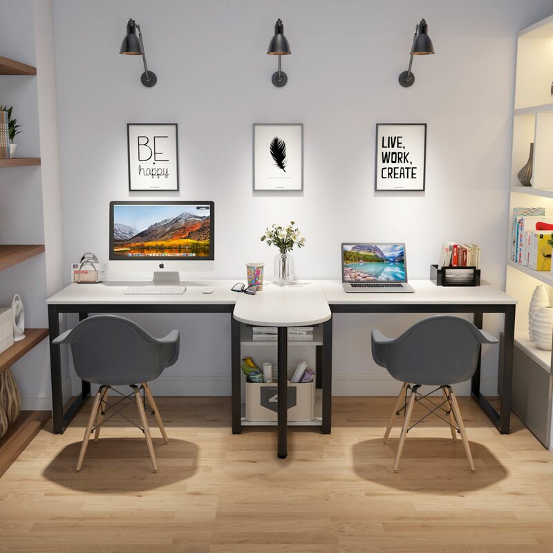 Inbox Zero Double Workstation Desk & Reviews | Wayfair.ca